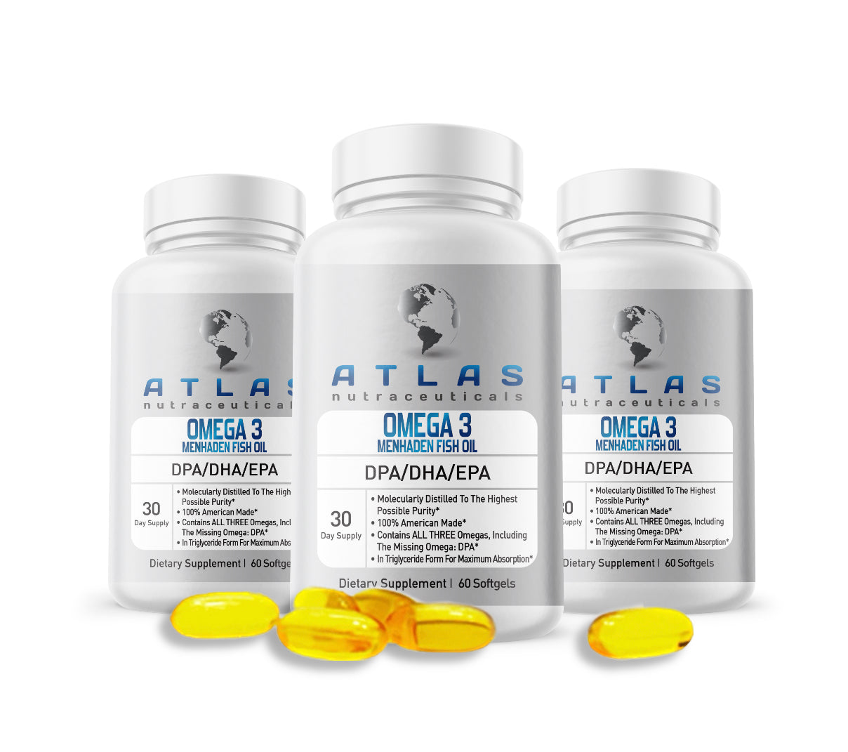 Omega-3 Atlantic Menhaden Fish Oil-60 Softgels